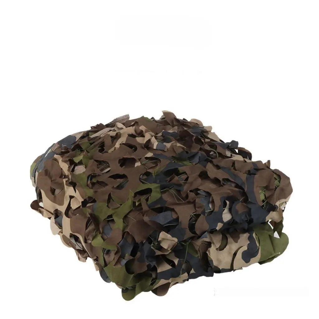 Green camouflage net cover set showing multiple pattern options for outdoor military and civilian use