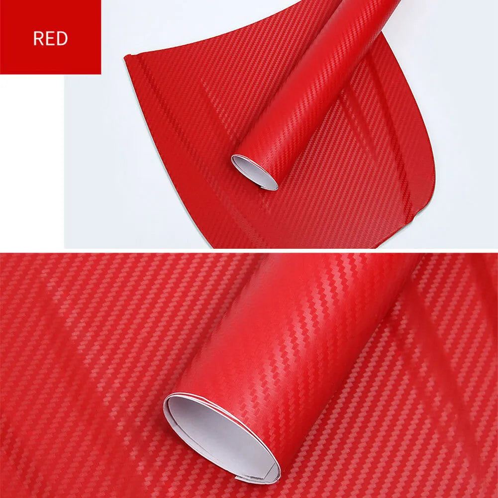 3D carbon fibre car wrap roll in eight colours for interior and exterior vehicle decoration