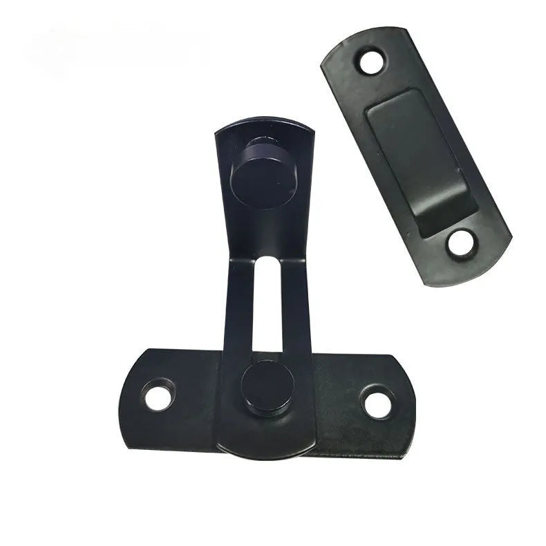 Warehouse sliding door lock with 90-degree hasp and flat shackle in carbon steel or stainless steel options