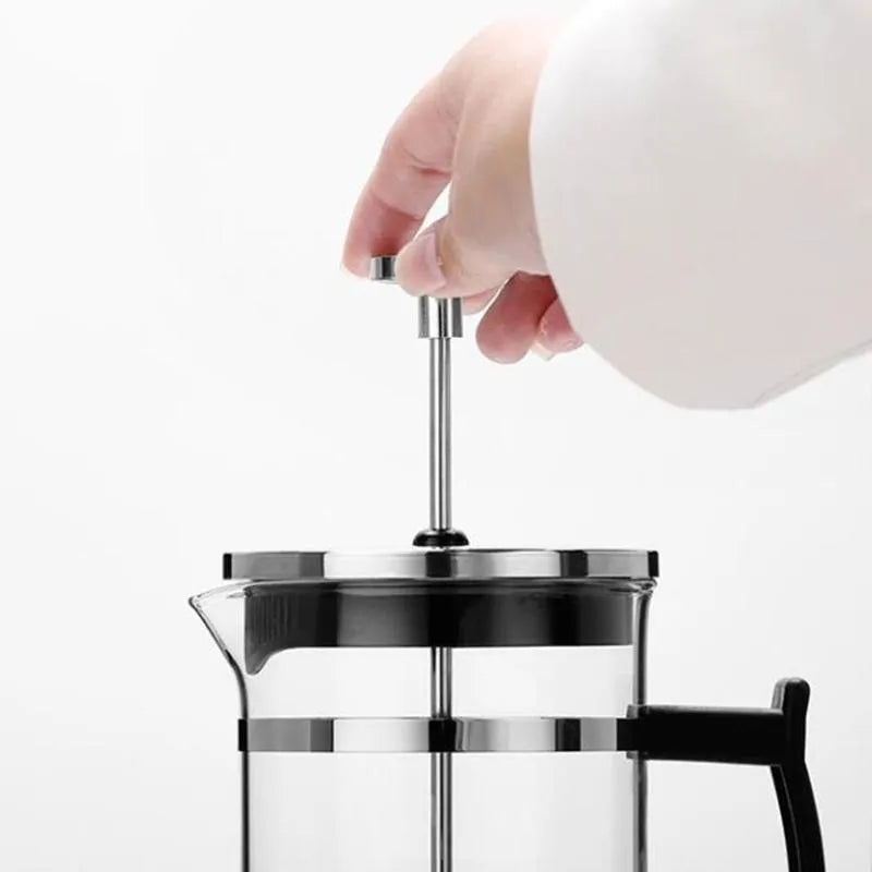 350ml capacity glass French press coffee maker with stainless steel plunger