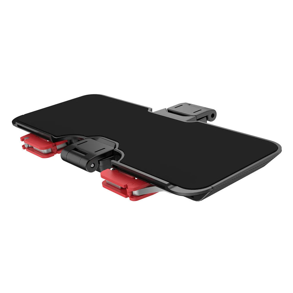 Black PG-9137 mobile phone gaming trigger handle showing the rear-mounted trigger and telescopic phone clip.