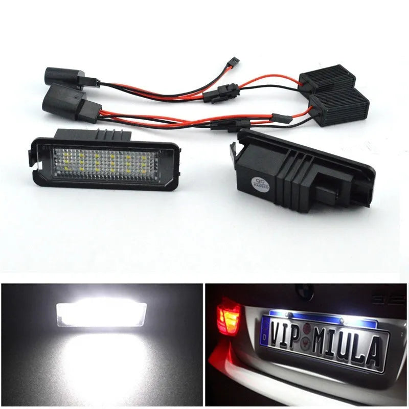 Volkswagen LED license plate light pair for Golf, Polo, Phaeton with Canbus compatibility