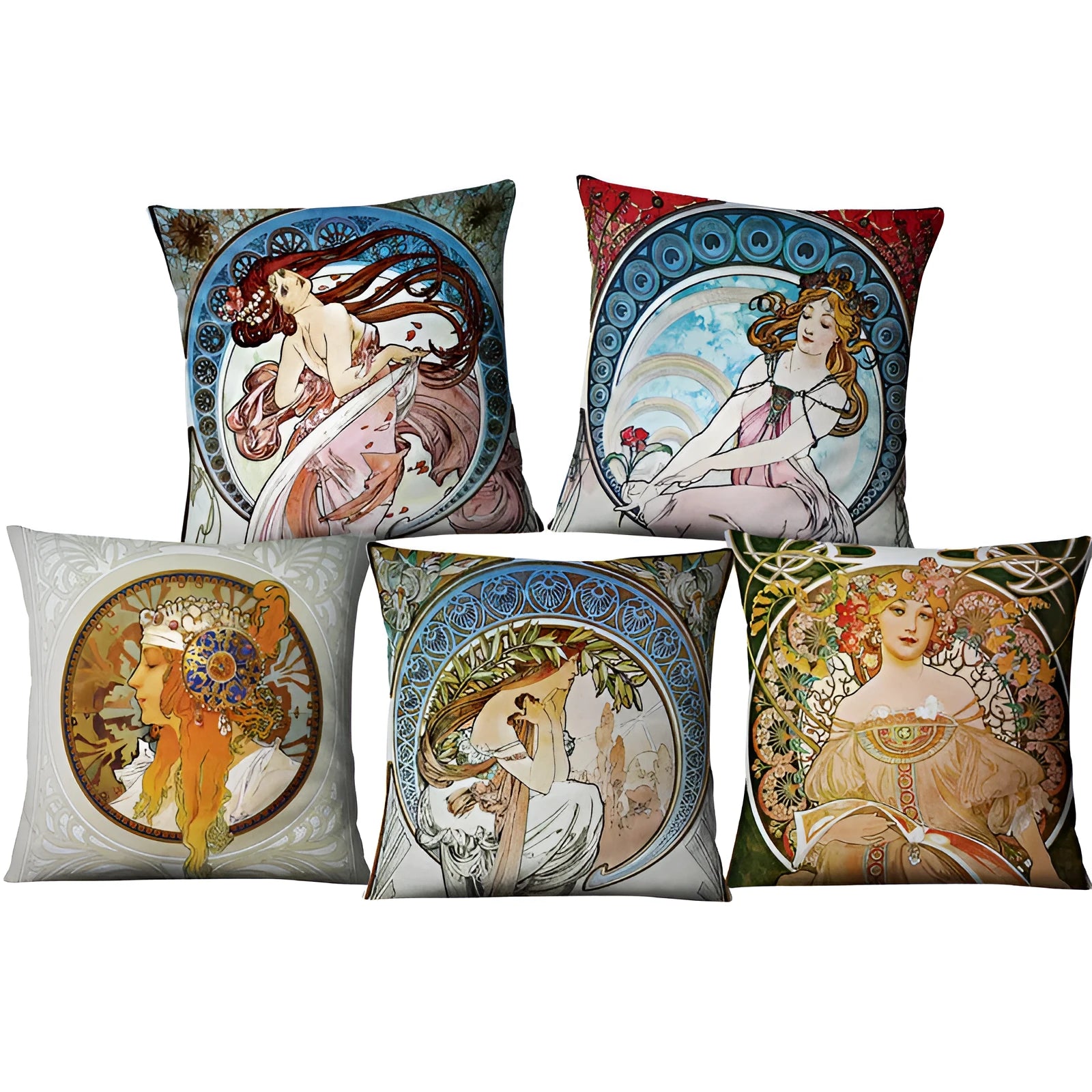 Linen cushion cover 45cm cartoon print design