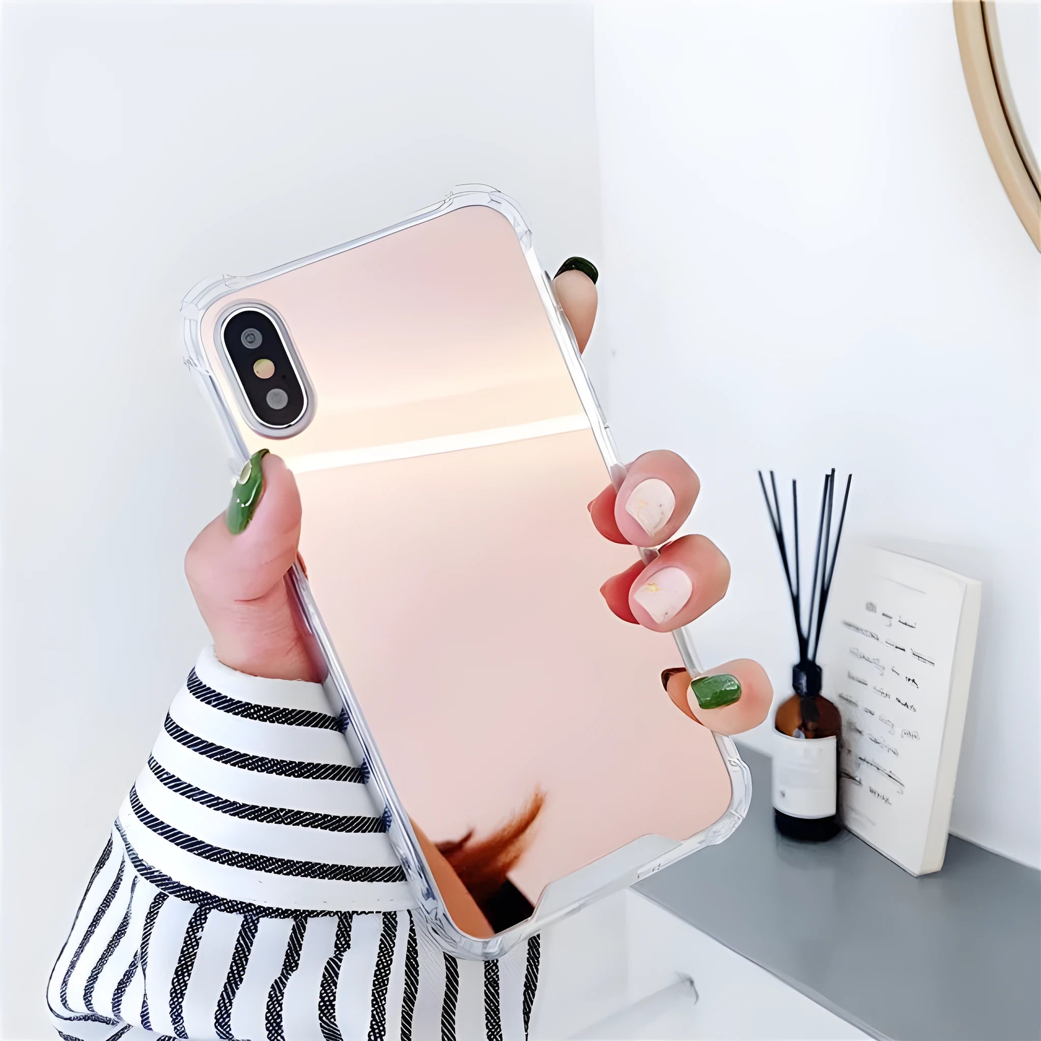 Mirror finish TPU protective phone case for iPhone in various colours
