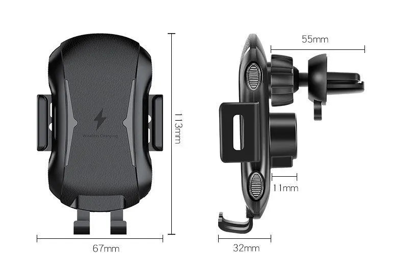 GY-C20 black touch car wireless charger with sucker mount on windscreen