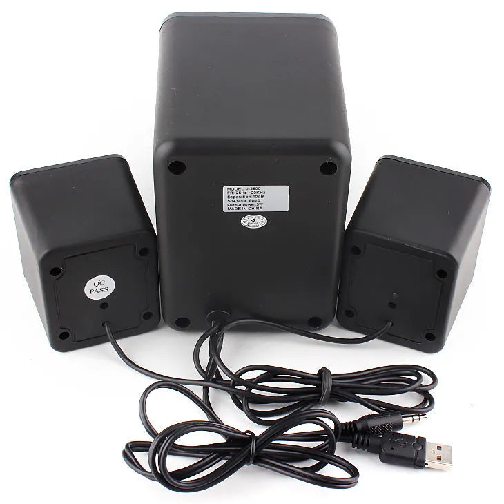 U-2600 2.1 USB computer speaker with glowing colourful lights showing green colour option