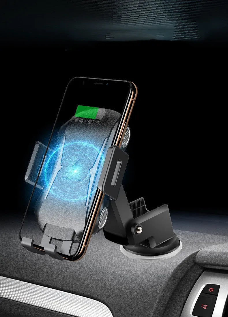 GY-C20 black touch car wireless charger with sucker mount on windscreen