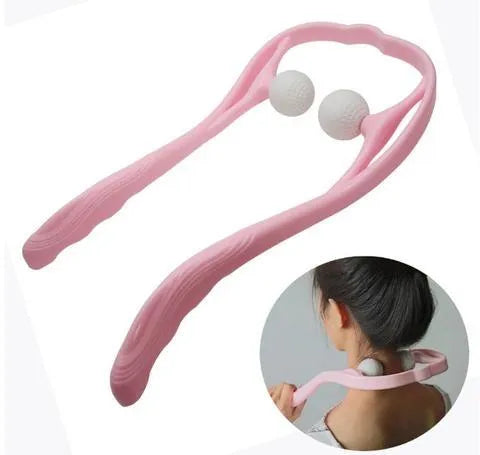 Plastic pressure point therapy neck massager with adjustable stand and 3D floating point design in blue colour