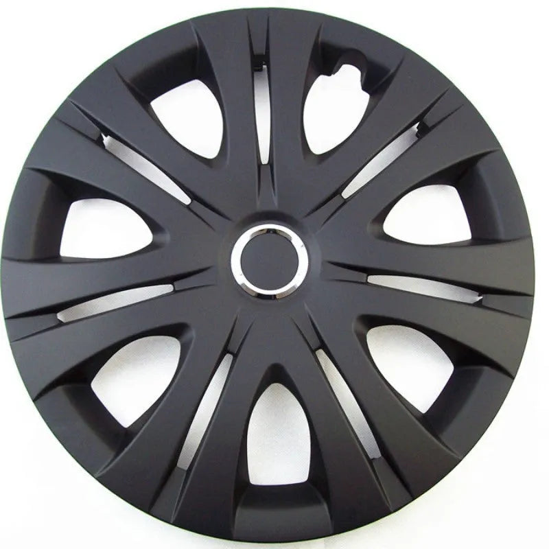 Universal silver ABS plastic wheel hub cover for a car on a 15-inch wheel.