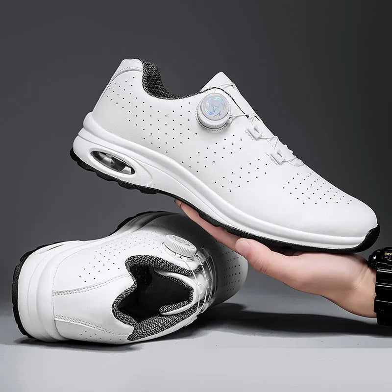 Low top casual shoes with mesh upper and cross strap design in black or white colour options