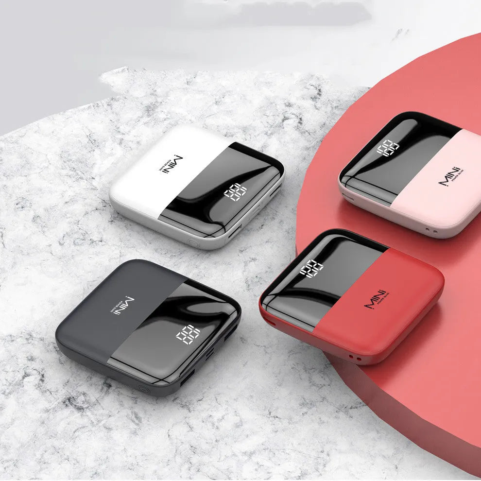 10000mAh portable power bank with digital display showing charge percentage