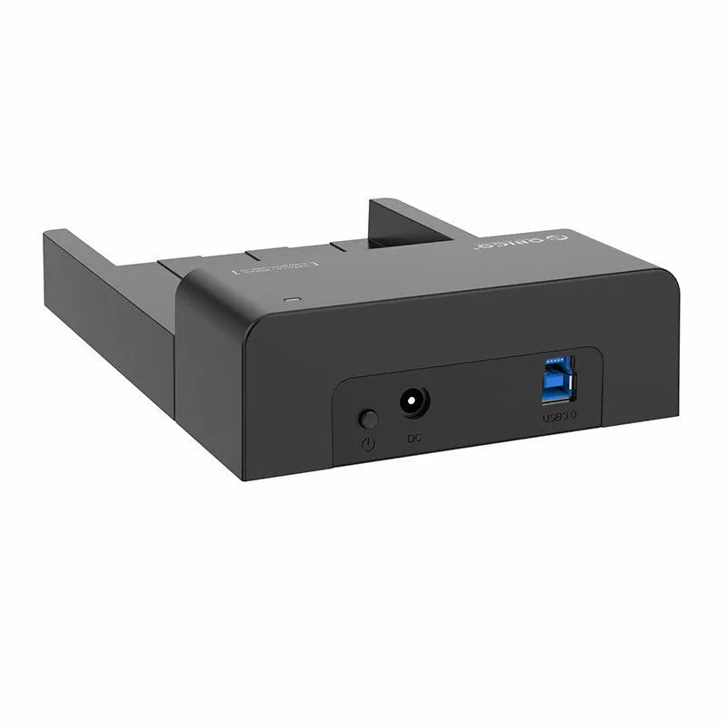 Black universal hard drive enclosure for 2.5 inch and 3.5 inch SATA drives with data cable
