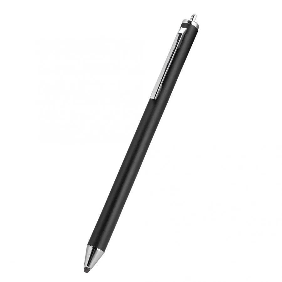 Metal-shell active stylus with fine tip for phone and tablet touchscreens.