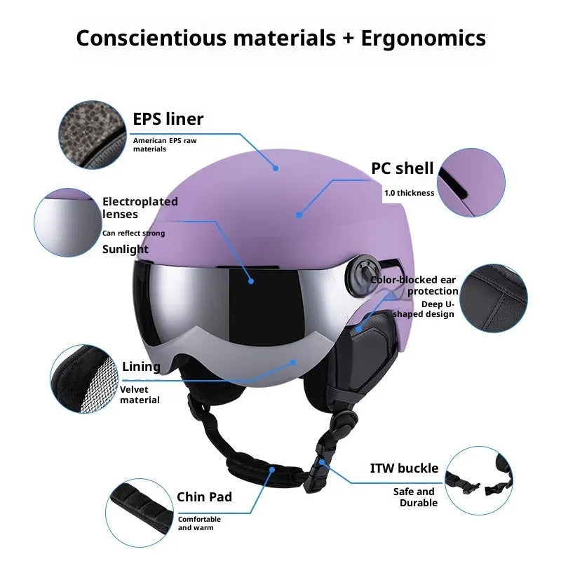 Unisex skiing helmet cover with integrated molding PC shell and EPS liner in black colour