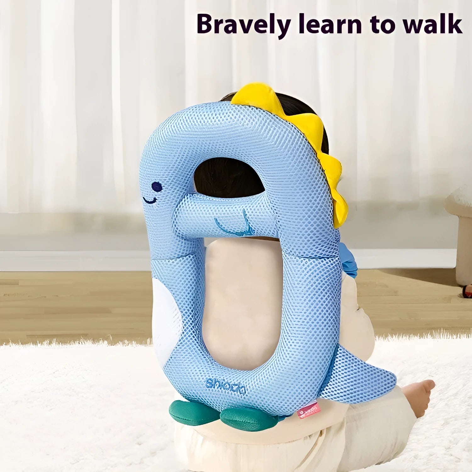 Cartoon anti-collision baby pillow in dinosaur design for toddler fall protection