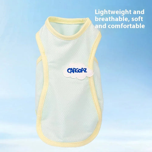 Lightweight polyester cat vest in sports style, available in grass green and taro purple colours