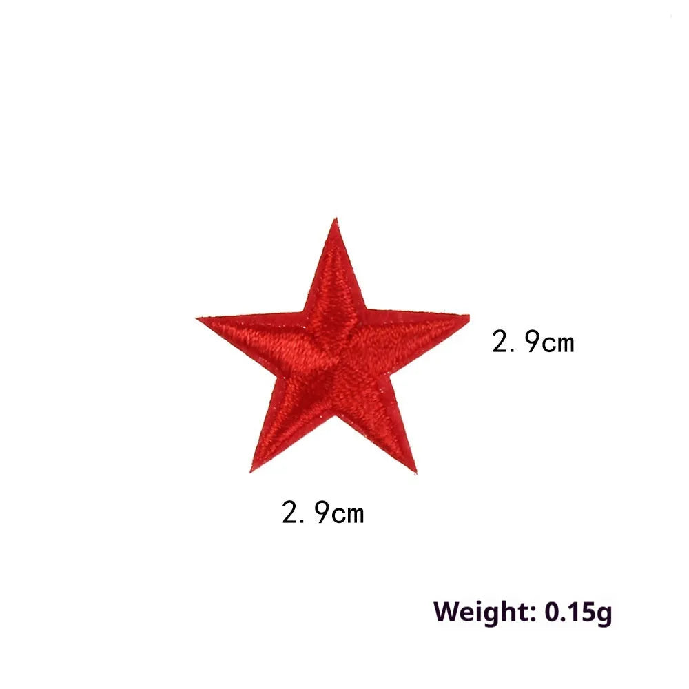 Colourful five-pointed star cloth embroidery stickers for DIY clothing decoration and craft projects