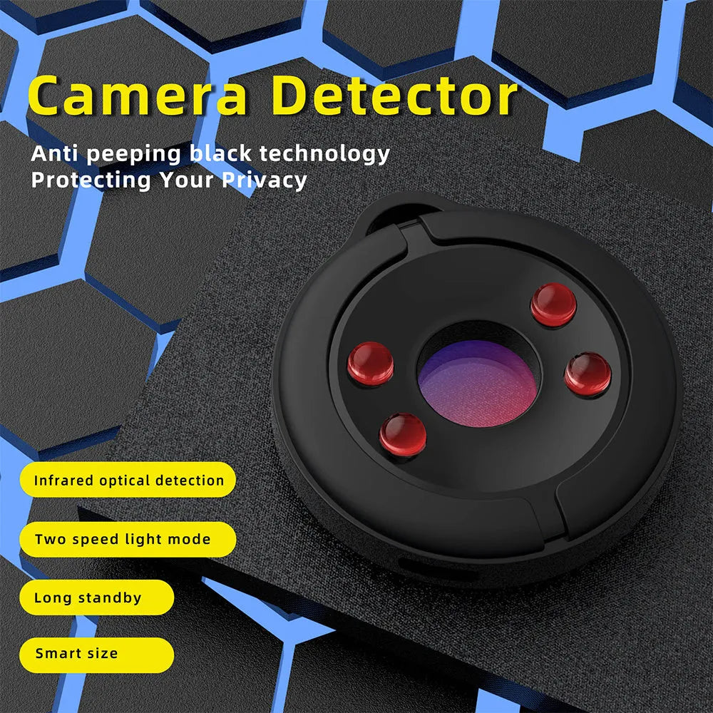 Infrared camera detector with compact design for finding hidden cameras up to 5 metres away