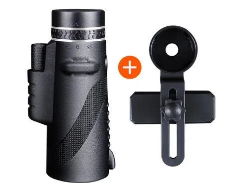 Black HD 40x60 mobile phone monocular telescope with waterproof housing and fully coated lenses