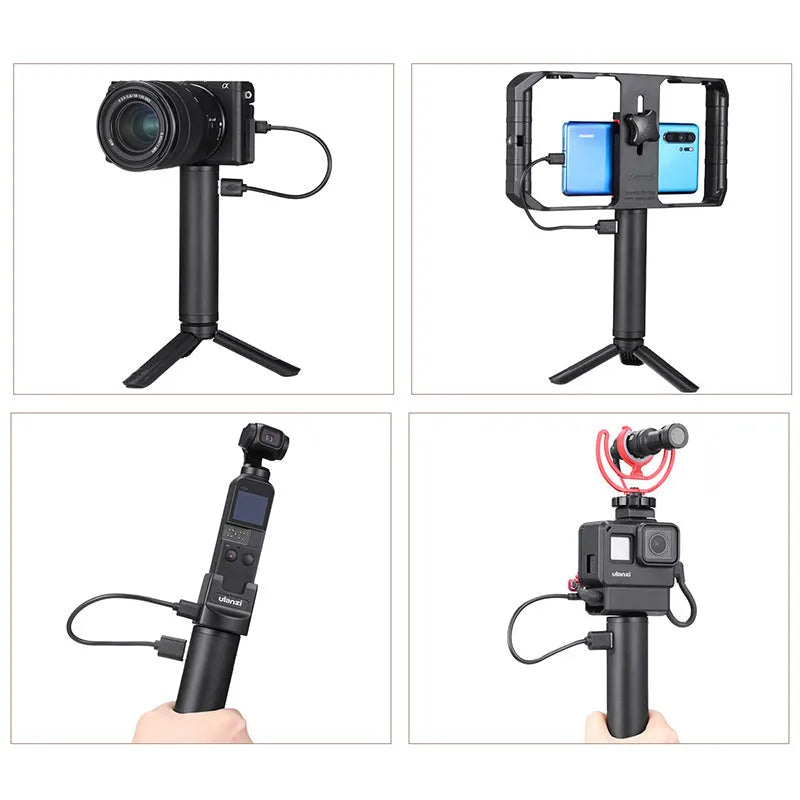 Black aluminium alloy handheld power bank showing size and portable design