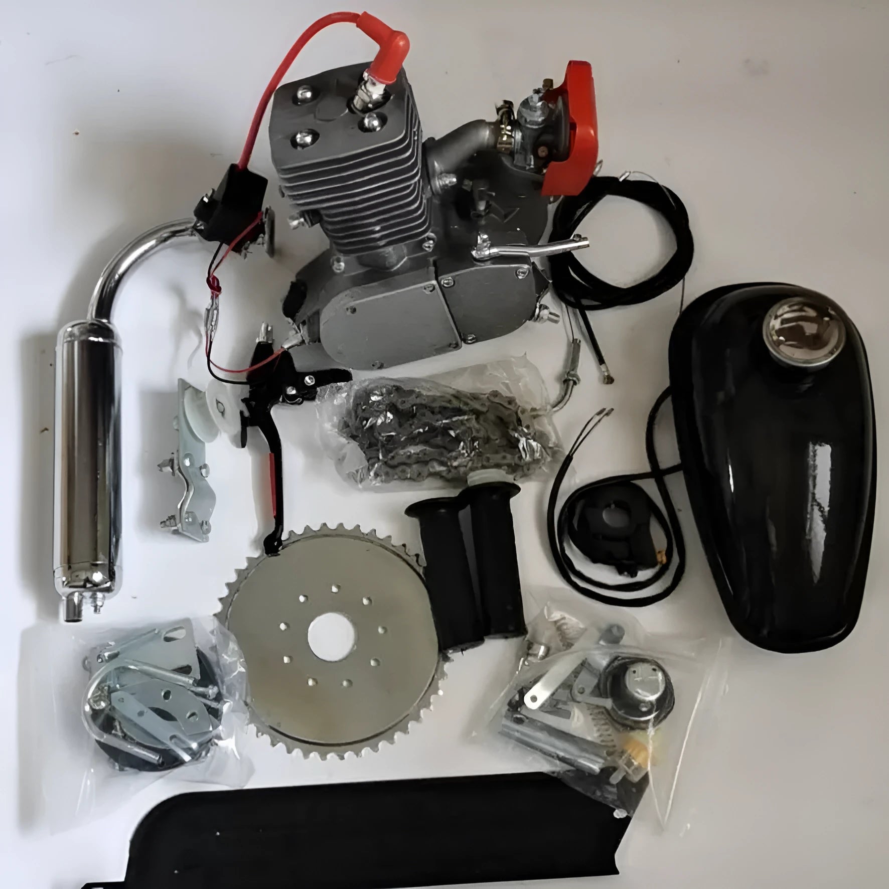 CC Bicycle Engine 100cc two-stroke alloy motor for 26-28 inch bike conversion with horizontal cylinder