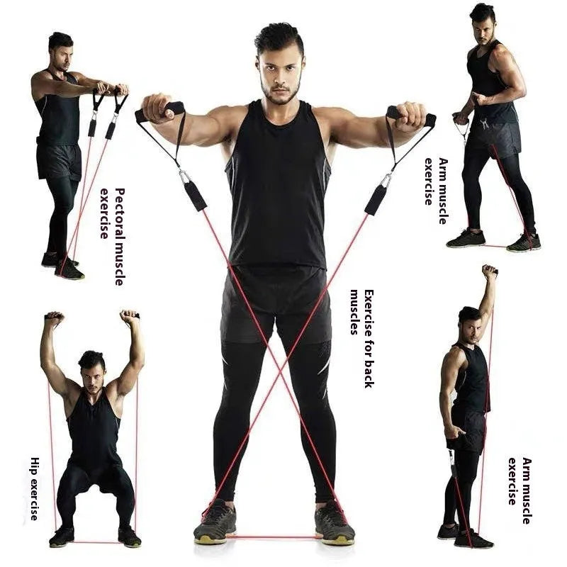 11-piece door sports pulling rope set made from ABS plastic with big hook and small hook configurations