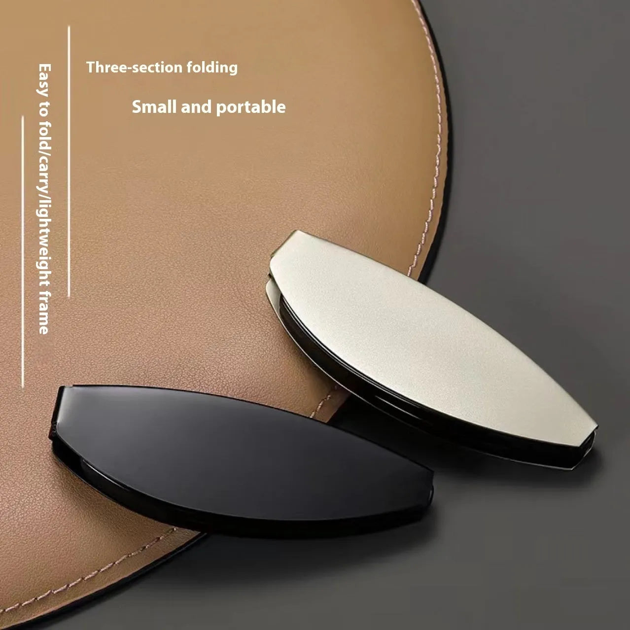 Black retro-style folding reading glasses for men, shown open and folded