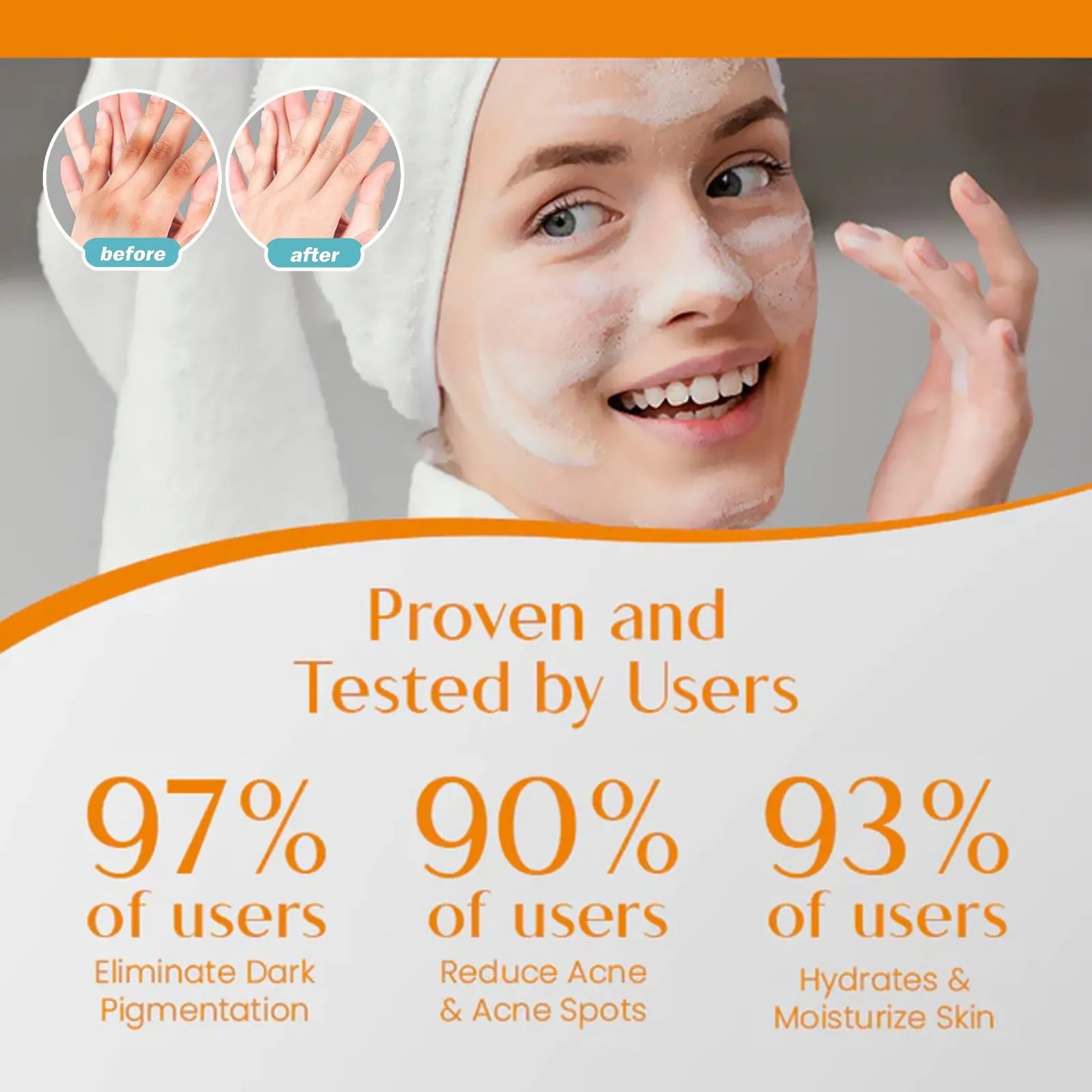 A single 100g bar of whitening vitamin body soap with kojic acid and botanical extracts.