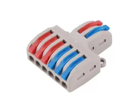 Quick wire electrical connector with brass guides and fire insulation shell