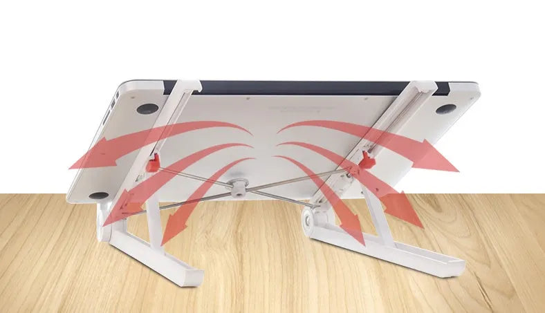 White Whale Race laptop bracket with high folding support and cushion for Apple MacBook Air and Pro