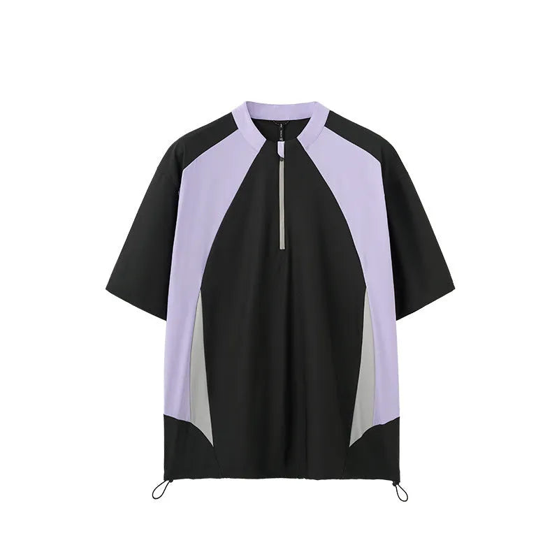 Men's solid colour casual shirt with stitching detail, available in long sleeve and short sleeve styles.