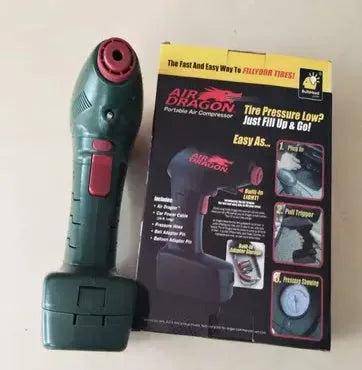 Portable car tyre electric inflator pump with digital display and 12V power cable