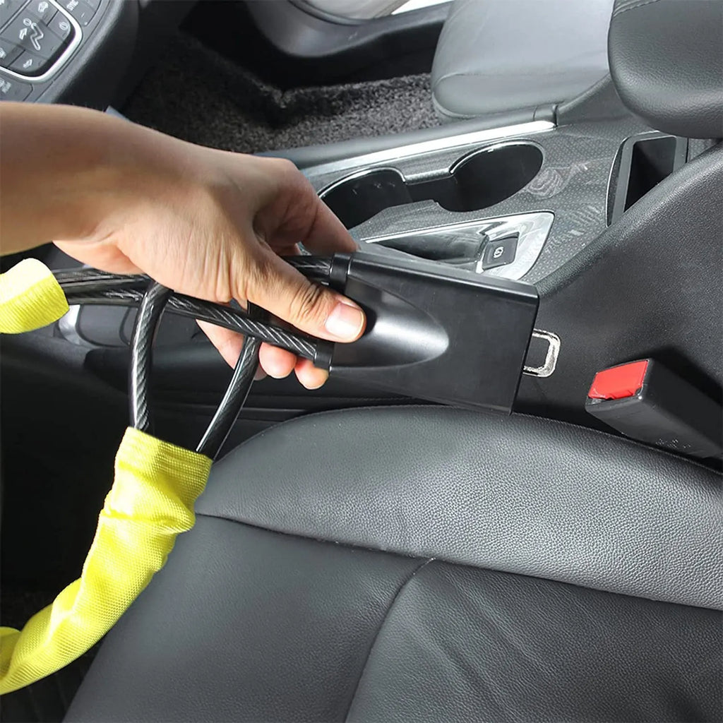 Car steering wheel wire rope lock in red colour with iron body and copper lock core for General Motors vehicles
