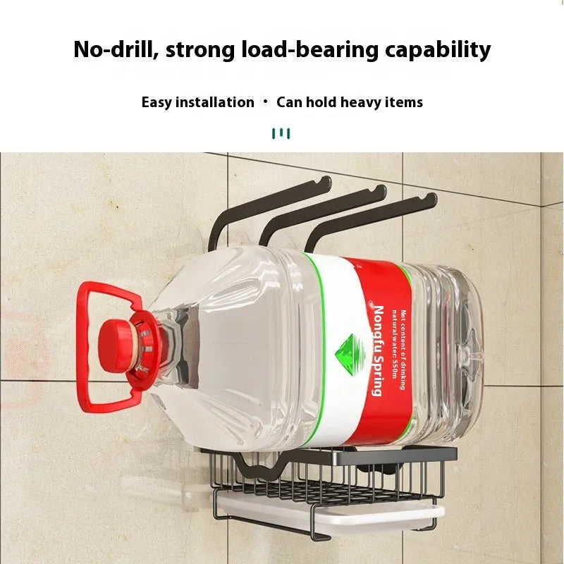 Foldable kitchen storage rack for draining rags with wall or tabletop mounting options