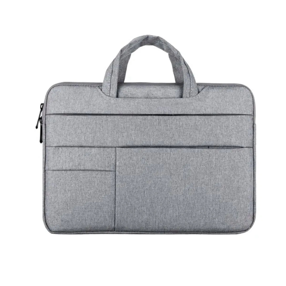 Water-repellent laptop carrying case in Black, with luggage strap and shoulder strap, for 13.3 to 15.6 inch laptops.