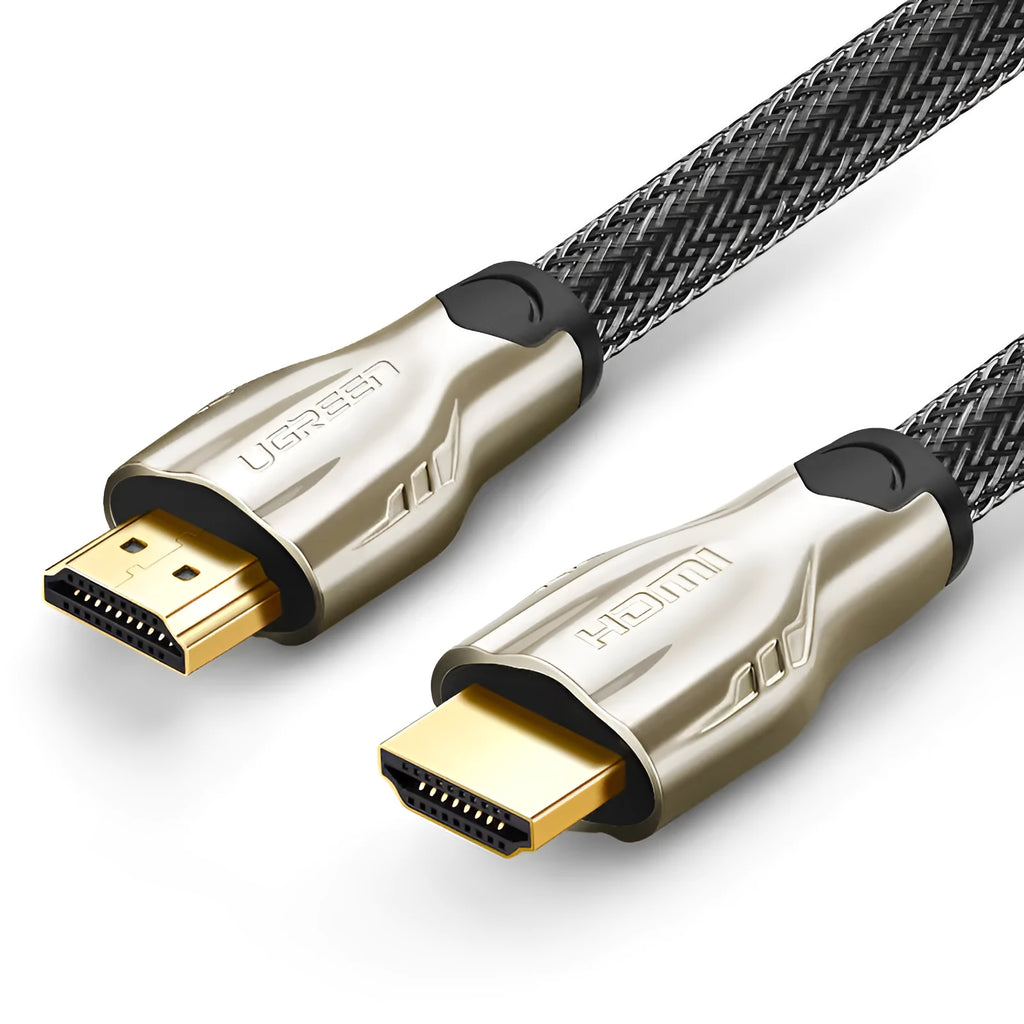 5 metre long black HDMI cable with gold-plated connectors, shown coiled.