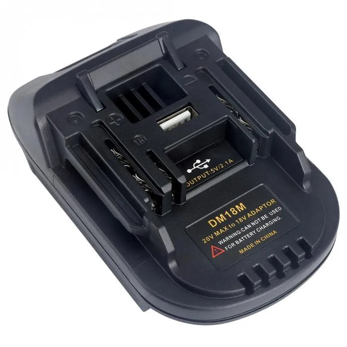 Black Milwaukee to Makita battery adaptor converter for DM18M to H99F compatibility