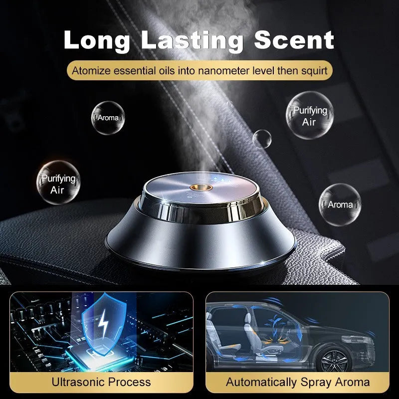 Black metal butterfly car aromatherapy diffuser with USB cable and essential oil bottle