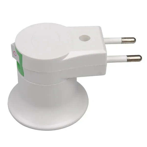 White wall plug-in screw lamp holder with switch for E27 bulb socket conversion