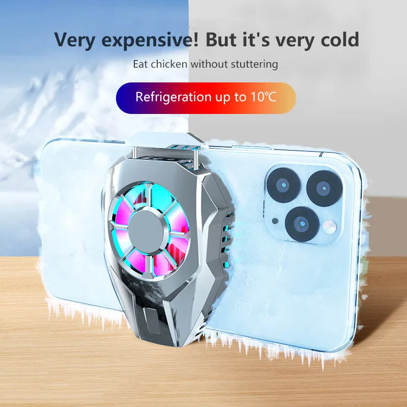 Mini mobile phone cooler in black with USB interface for smartphones