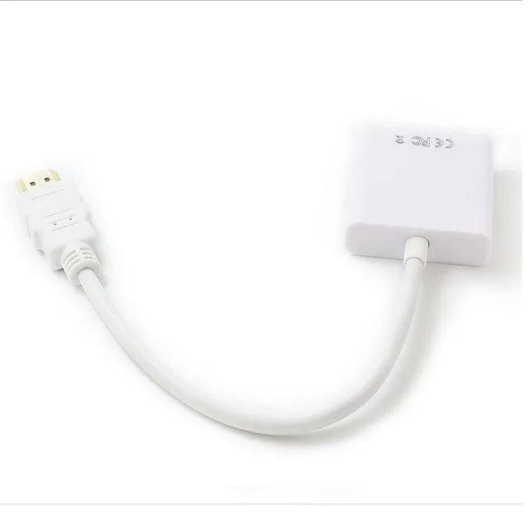 Black HDMI to VGA adapter cable with 0.3m integrated cord for set-top boxes