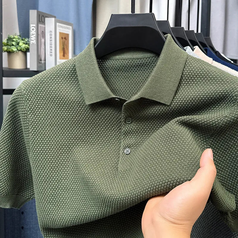 Loose fit pure cotton short sleeve pullover sweater in grey colour showing relaxed style