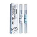White pet teeth whitening pen applicator with two dental brushes for dog and cat oral care