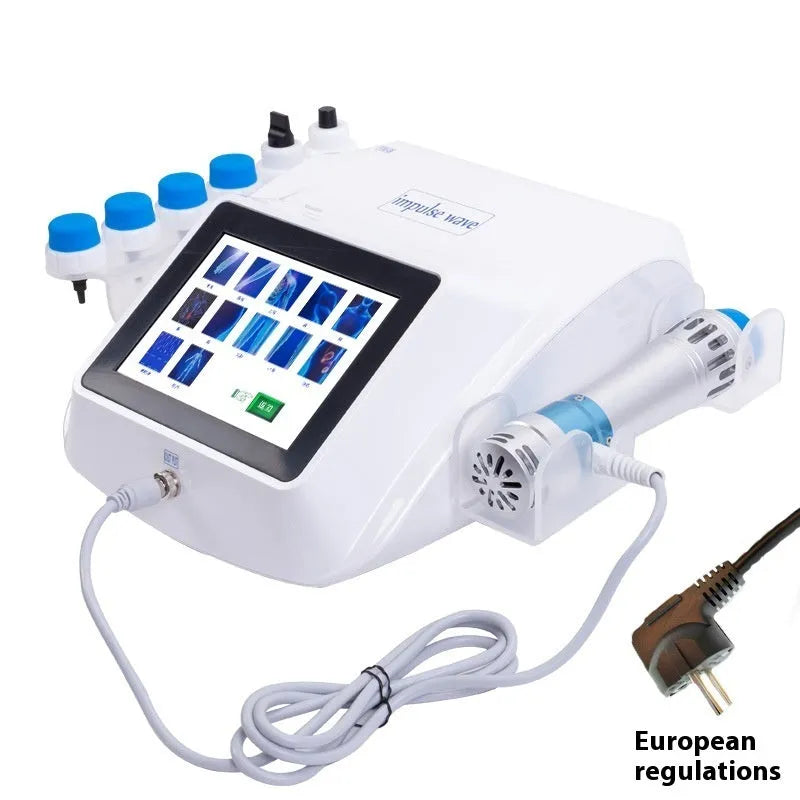 Handheld electromagnetic shock wave physiotherapy instrument with remote control device