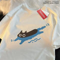 Plus size short sleeve cotton T-shirt in multiple colours for swimming and leisure activities