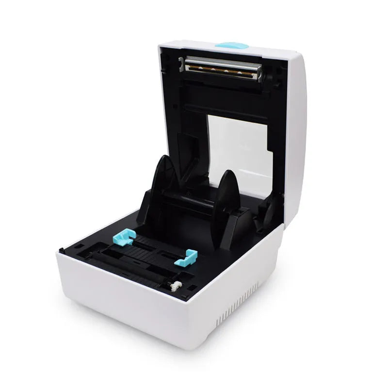 White Bluetooth thermal label printer with compact dimensions for shipping labels