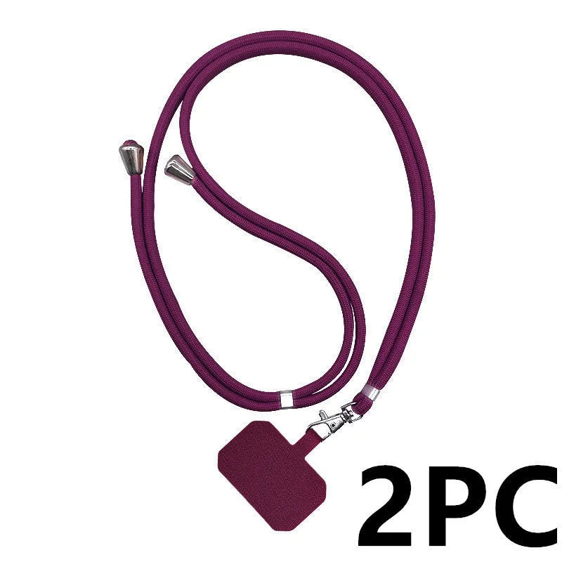 Universal phone case lanyard with electroplated carbon fibre skin back cover in white, black, and red colours