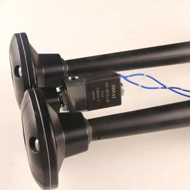 Black dual trumpet 12V 24V air horn kit with compressor for universal vehicle installation