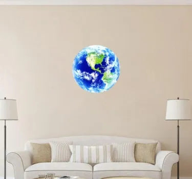 Glow in the dark 3D Earth planet wall sticker in 10cm, 20cm, and 30cm size options.