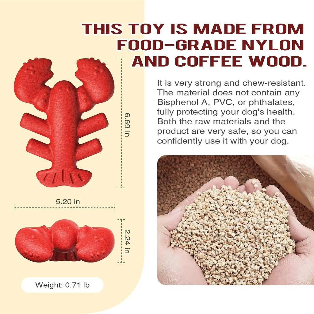 Red hard material dog chew toy for large aggressive chewers measuring 170×132×57 mm